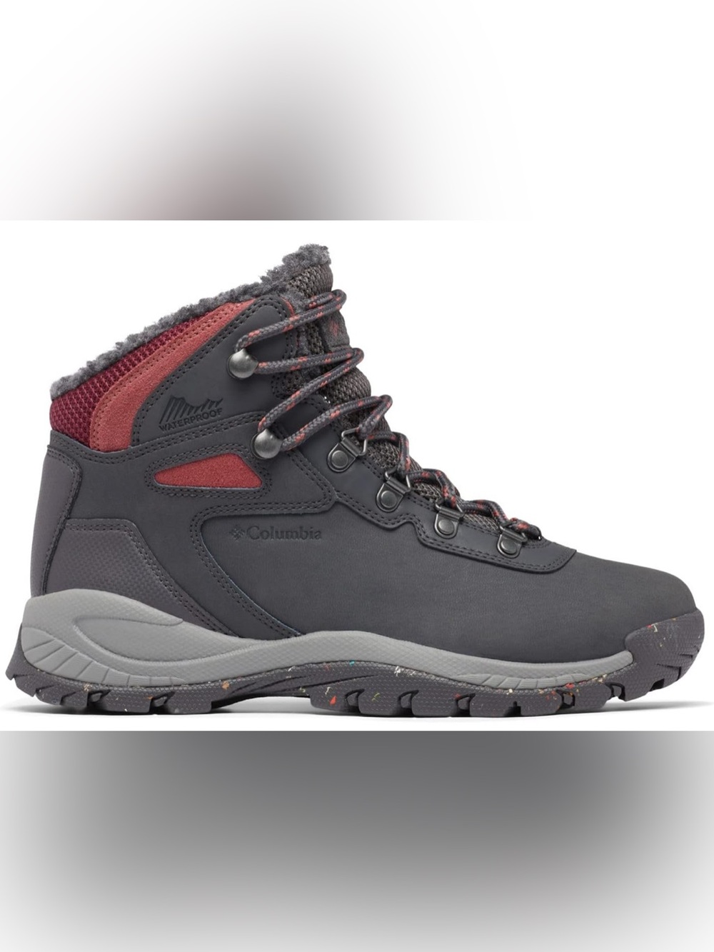 Columbia NEWTON RIDGE WP OMNI HEAT II Boot In Dark Grey Beetroot Women’s 6M